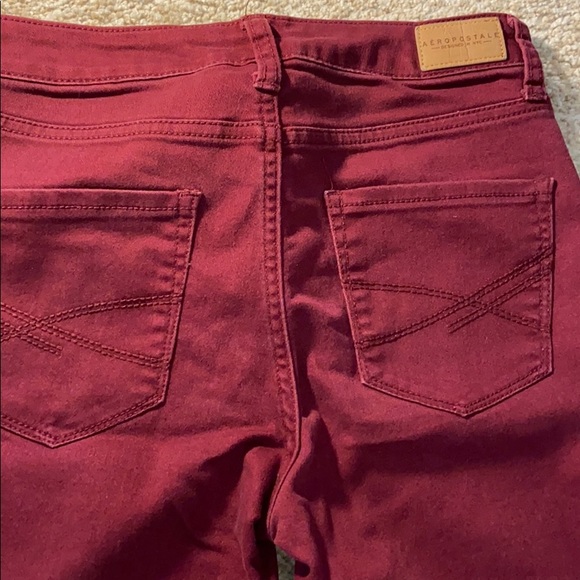 Maroon Skinny Jeans Aeropostale - Picture 3 of 4